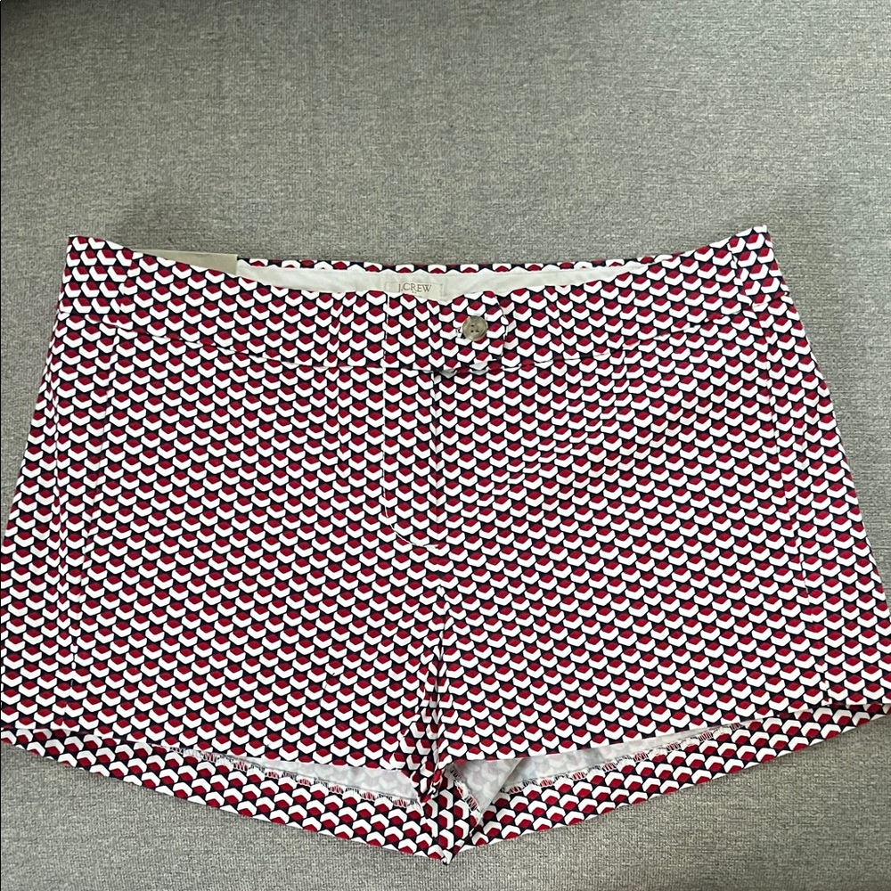 J. Crew Red and White Patterned Women's Shorts